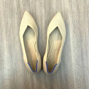 Rothy’s The Point Flat Shoe in Ecru